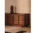 Meuble TV Onix en placage de noyer finition foncée 200 x 45 cm