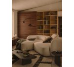 Table basse Pirita en bois de chêne finition noire 146 x 56,5 cm