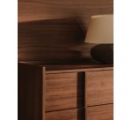 Commode Onix 3 tiroirs en placage de noyer finition foncée 100 x 78 cm FSC Mix Credit