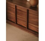 Meuble TV Onix en placage de noyer finition foncée 200 x 45 cm