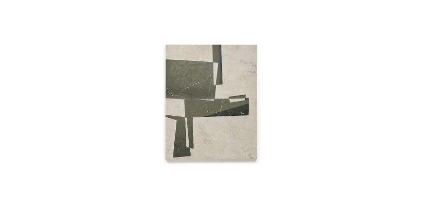 Fida, green abstract canvas, 118 x 94 cm