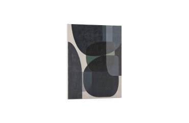 Toile abstraite Nemsa bleue et verte 100 x 80 cm