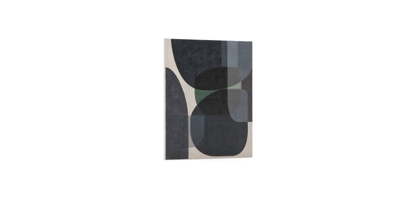 Toile abstraite Nemsa bleue et verte 100 x 80 cm