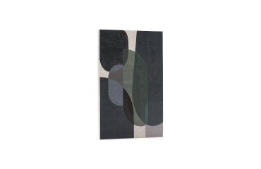 Toile abstraite Nemsa bleue et verte 90 x 60 cm