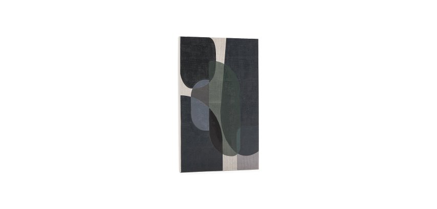 Nemsa blue and green abstract canvas, 90 x 60 cm