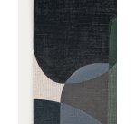 Toile abstraite Nemsa bleue et verte 90 x 60 cm