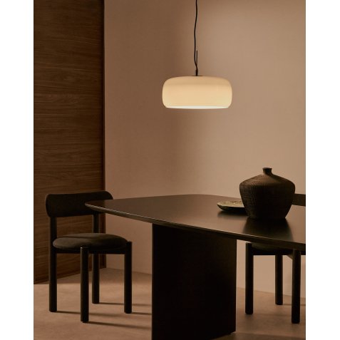 Plafonnier Reig en verre gris clair Ø 38 cm