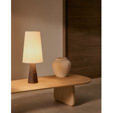 Lampe de table Amire en bois finition foncée