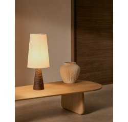 Amire table lamp made of wood in a dark finish