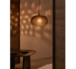 Plafonnier Balma en verre marron Ø 40 cm