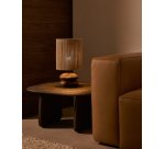 Lampe de table Kor en bois d’acacia finition foncée et jute