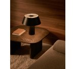 Lampe de table Ancare en métal noir et corde beige