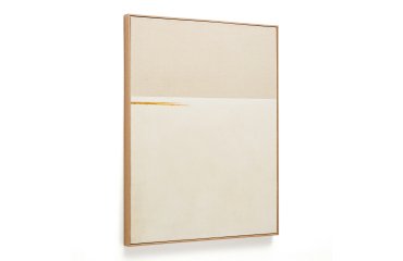 Tableau abstrait Salin avec ligne horizontale en lin 80 x 100 cm