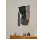 Toile abstraite Nemsa bleue et verte 100 x 80 cm