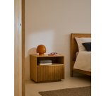 Table de nuit Helvine 1 tiroir en placage de chêne 60 x 52 cm FSC 100 %