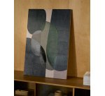 Toile abstraite Nemsa bleue et verte 90 x 60 cm