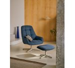 Repose-pieds Jaspe bleu et métal gris