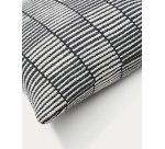 Housse de coussin Levu 100 % coton à rayures noir et blanc 45 x 45 cm