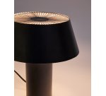 Lampe de table Ancare en métal noir et corde beige