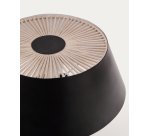 Lampe de table Ancare en métal noir et corde beige