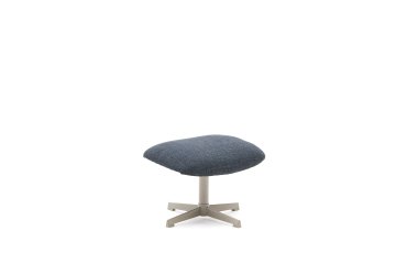 Jaspe blue footrest with grey-finished metal