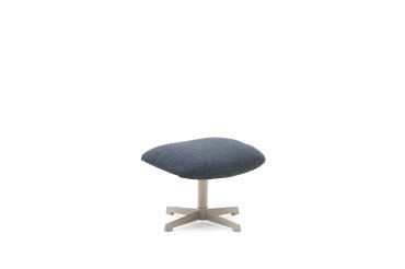 Jaspe blue footrest with grey-finished metal, FSC 100%