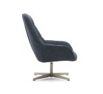 Fauteuil pivotant Jaspe bleu et métal gris