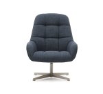 Fauteuil pivotant Jaspe bleu et métal gris