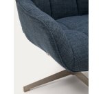 Fauteuil pivotant Jaspe bleu et métal gris