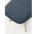 Repose-pieds Jaspe bleu et métal gris