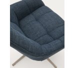 Fauteuil pivotant Jaspe bleu et métal gris