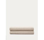 Couvre-lit Vindi 100 % coton écru avec rayures fantaisie pour lit de 90/135 cm