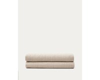 Couvre-lit Vindi 100 % coton écru avec rayures fantaisie pour lit de 90/135 cm