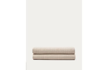 Couvre-lit Vindi 100 % coton écru avec rayures fantaisie pour lit de 90/135 cm