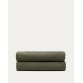 Couvre-lit Serla en tissu chenille 100 % coton vert à losanges pour lit de 150/160 cm