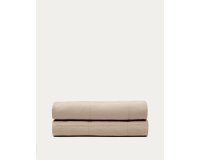 Copriletto Isor in ciniglia 100% cotone ecrù a quadri per letto 90/135 cm