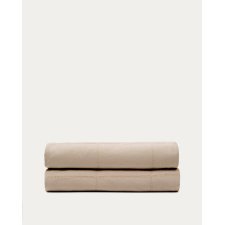 Couvre-lit Isor en tissu chenille 100 % coton écru à carreaux pour lit de 90/135 cm