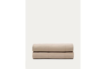 Couvre-lit Isor en tissu chenille 100 % coton écru à carreaux pour lit de 90/135 cm