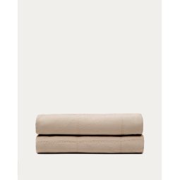 Couvre-lit Isor en tissu chenille 100 % coton écru à carreaux pour lit de 90/135 cm