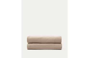 Couvre-lit Isor en tissu chenille 100 % coton écru à carreaux