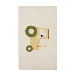 Pecky beige, 100% cotton rug with a tractor feature, 90 x 150 cm