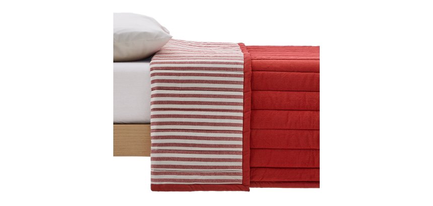 Couvre-lit Sini 100 % coton bio rouge pour lit de 90 cm