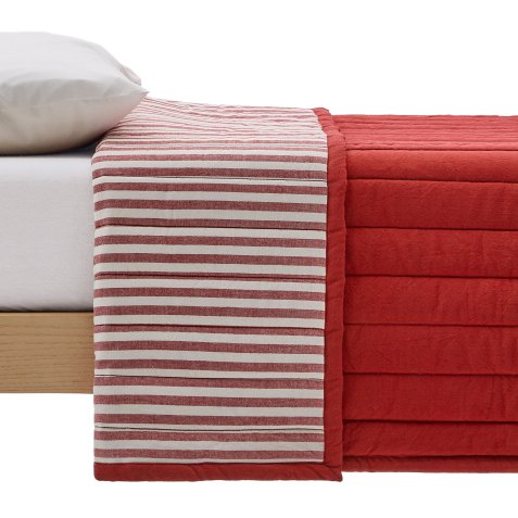 Sini red bedspread made of 100% organic cotton for 90 cm beds