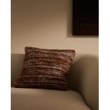 Housse de coussin Yadit en viscose et coton terracotta 45 x 45 cm