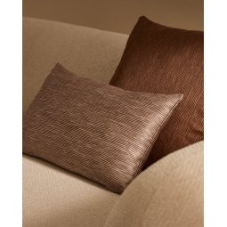 Mirca terracotta-coloured textured cushion cover, 50 x 30 cm