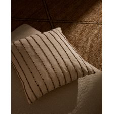 Housse de coussin Auila 100% coton avec broderie en jute 45 x 45 cm