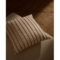 Auila 100% cotton cushion cover with a jute embroidery feature, 45 x 45 cm