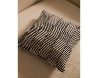Housse de coussin Levu 100 % coton à rayures noir et blanc 45 x 45 cm