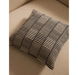 Fodera cuscino Levu 100% cotone a righe nero e bianco 45 x 45 cm