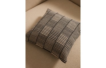 Levu black and white striped, 100% cotton cushion cover, 45 x 45 cm